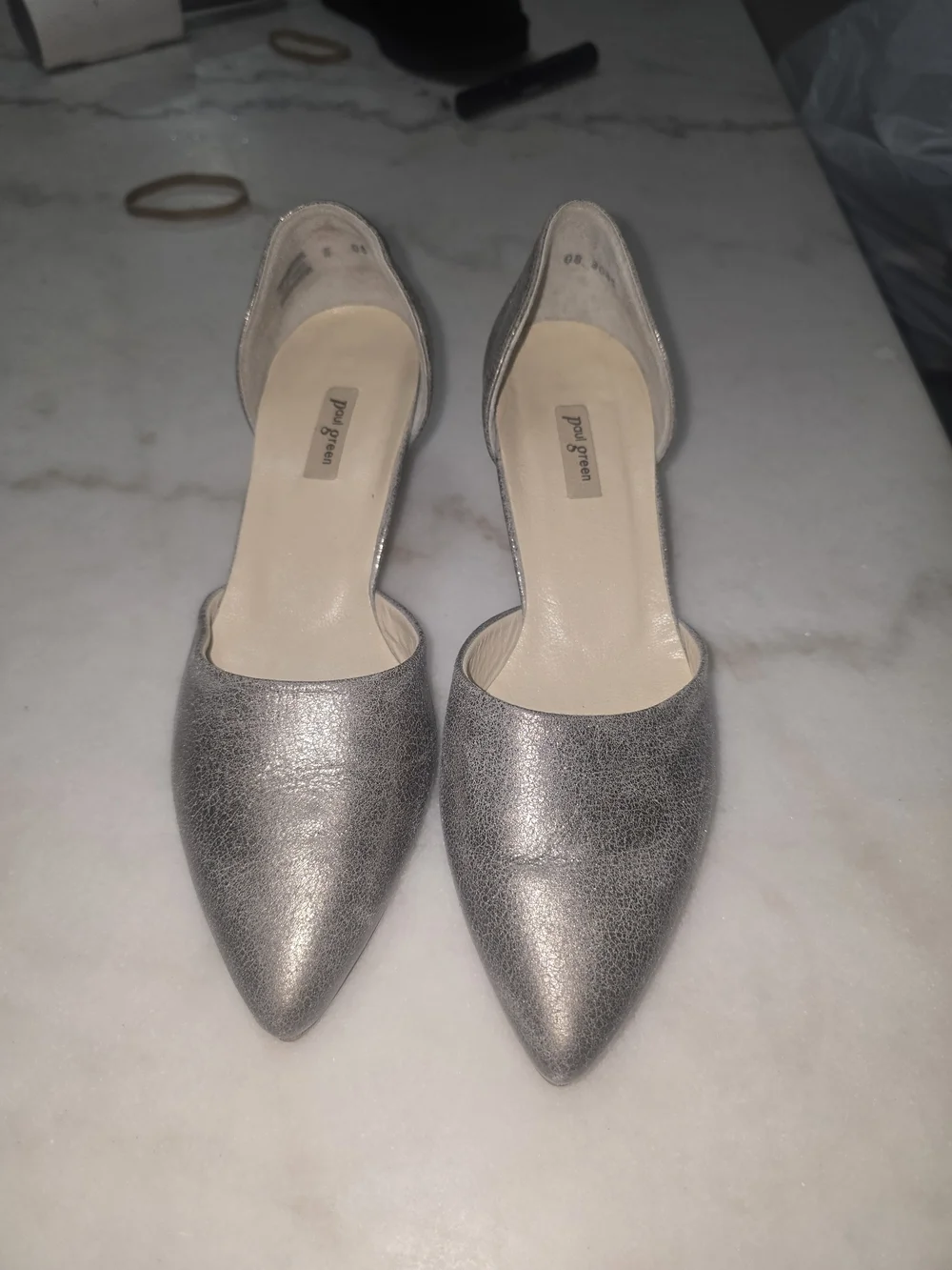 Paul Green Metallic Taupe Pointed-Toe D'Orsay Pumps